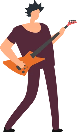 Mann spielt Gitarre  Illustration