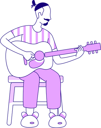 Mann spielt Gitarre  Illustration