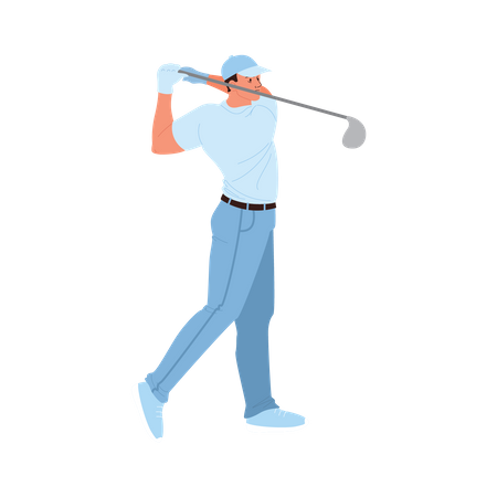 Mann spielt Golf  Illustration