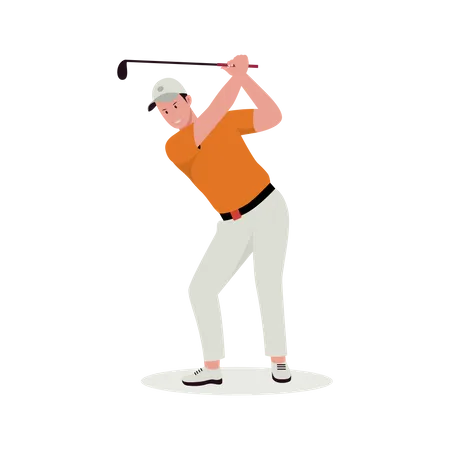 Mann spielt Golf  Illustration