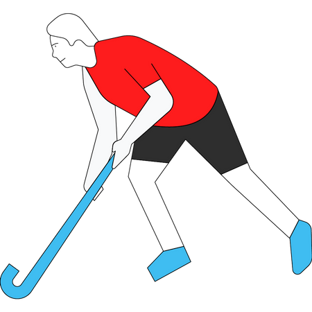 Mann spielt Hockey  Illustration