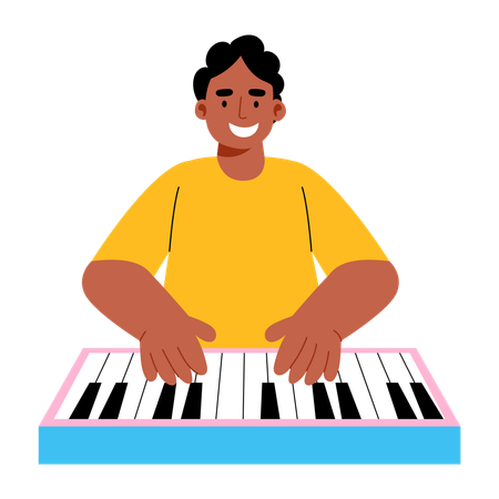 Mann spielt Klavier  Illustration
