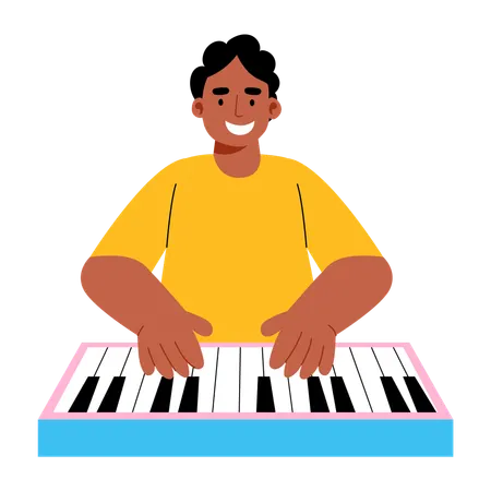 Mann spielt Klavier  Illustration