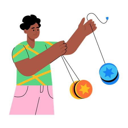 Mann spielt mit Jo-Jo  Illustration