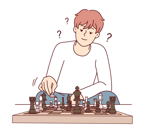Mann spielt Schach  Illustration