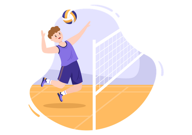 Mann spielt Volleyball  Illustration