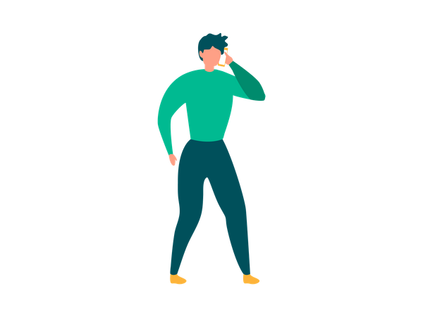 Mann spricht am Smartphone  Illustration