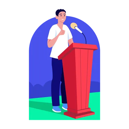 Mann spricht in Rede  Illustration