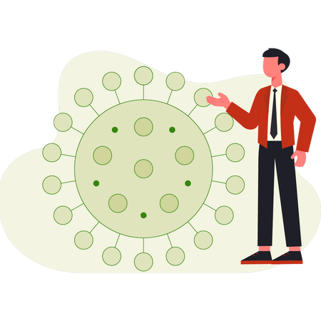 Mann spricht über Coronavirus  Illustration