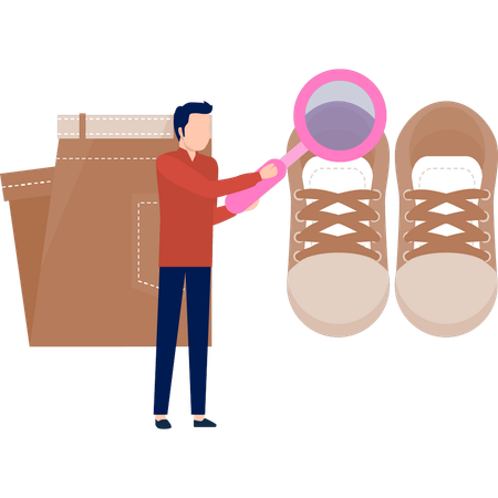 Mann sucht Schuhe  Illustration