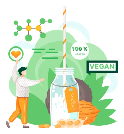 Mann trinkt Detox-Wasser  Illustration
