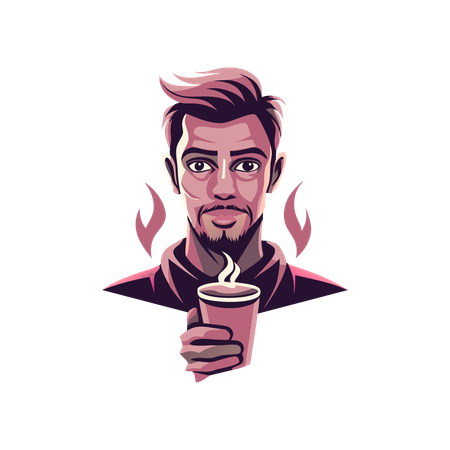 Mann trinkt Kaffee  Illustration