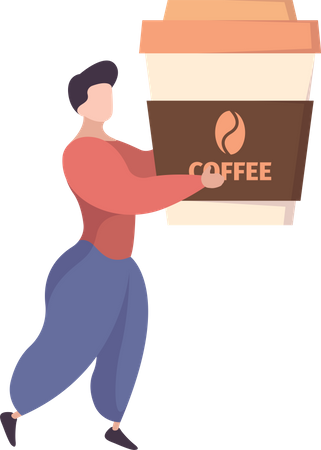 Mann trinkt Kaffee  Illustration