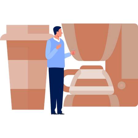 Mann trinkt Tee  Illustration
