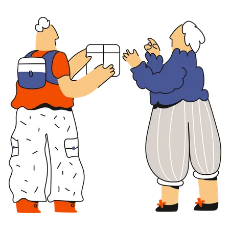 Mann und Frau diskutieren  Illustration