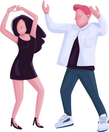 Mann und Frau tanzen zusammen  Illustration