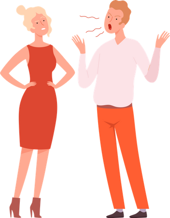 Mann und Frau streiten  Illustration