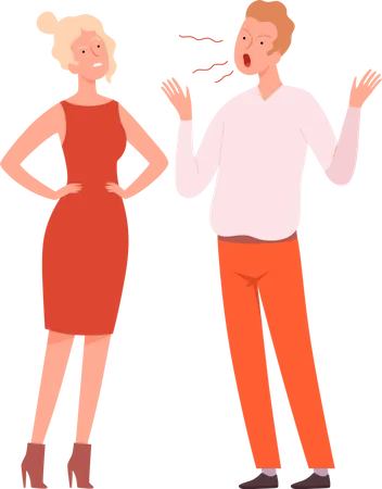 Mann und Frau streiten  Illustration