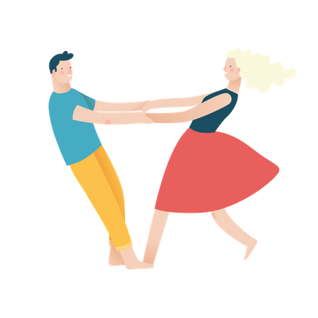 Mann und Frau tanzen  Illustration