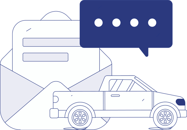 Mann unterschreibt Autovertrag  Illustration