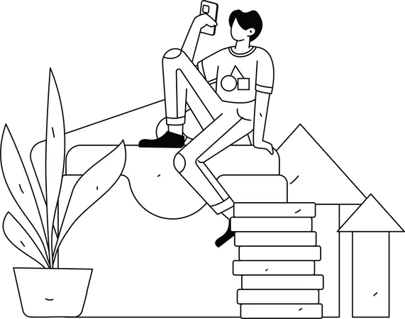 Mann verdient Investitionswachstum  Illustration