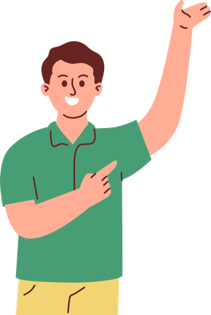 Mann zeigt auf etwas  Illustration