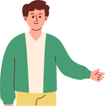 Mann zeigt auf etwas  Illustration