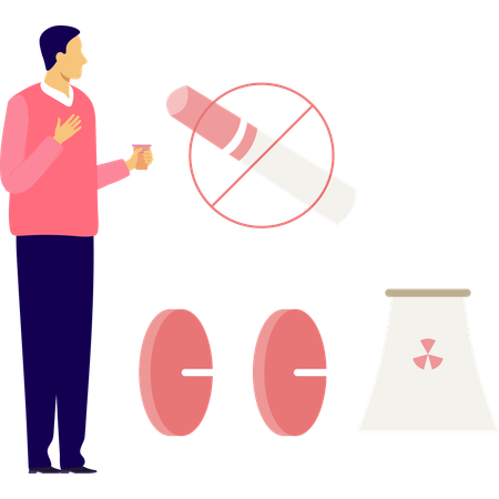 Mann zeigt auf Nichtrauchertag  Illustration