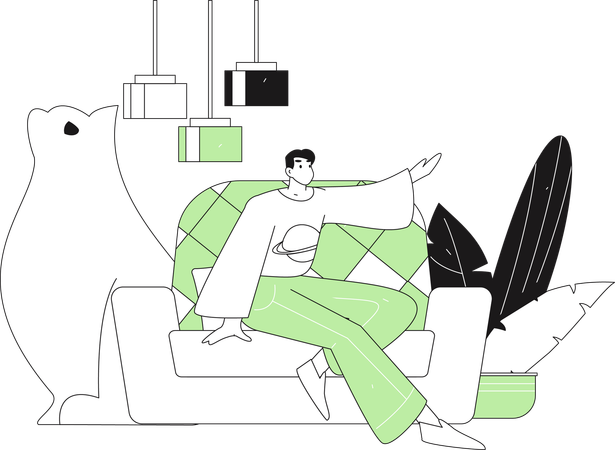 Mann zeigt etwas  Illustration