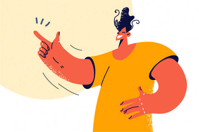 Mann zeigt etwas  Illustration