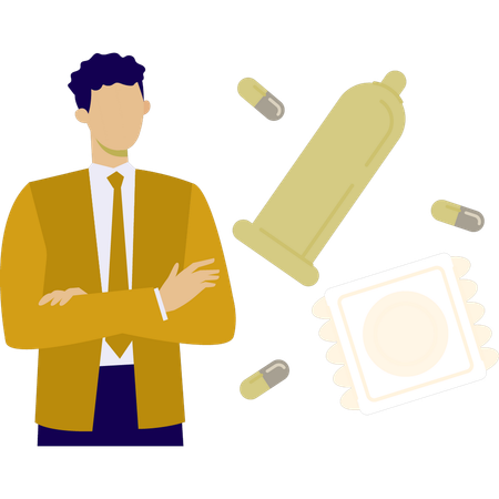 Mann zeigt HIV-Sicherheit  Illustration