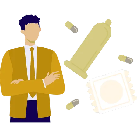 Mann zeigt HIV-Sicherheit  Illustration