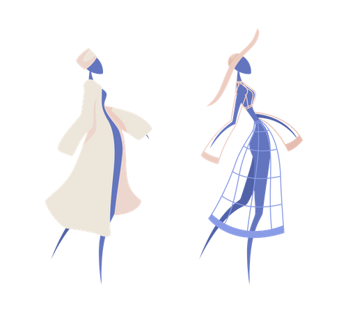 Mannequins in winter outfits  Illustration