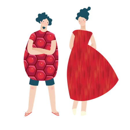 Mannequins portant une robe de fruits  Illustration