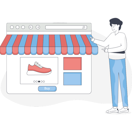 Männer kaufen Schuhe online  Illustration