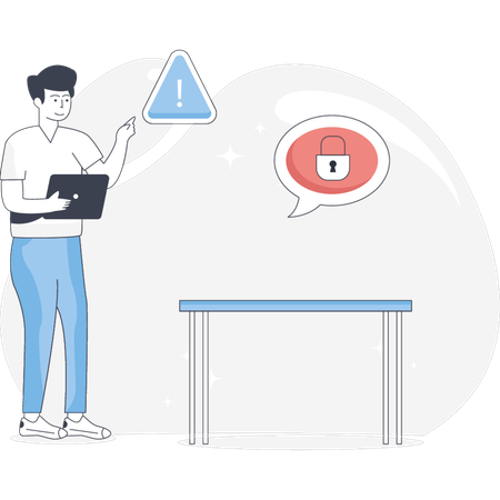 Männlicher Hackerangriff  Illustration