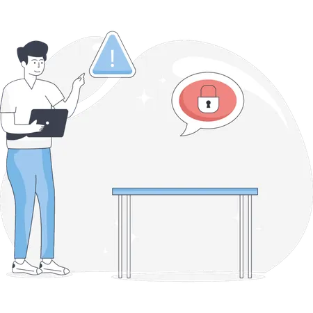 Männlicher Hackerangriff  Illustration