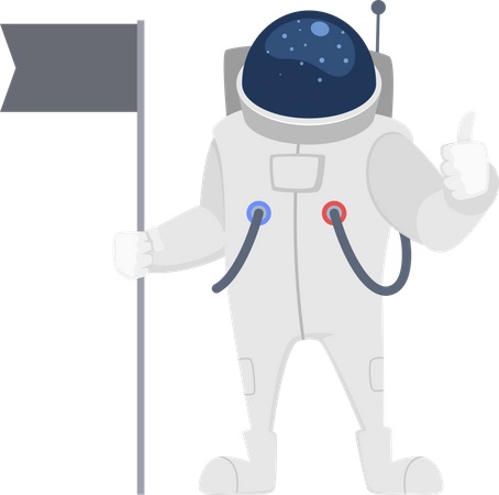 Männliche Astronauten halten Flagge  Illustration