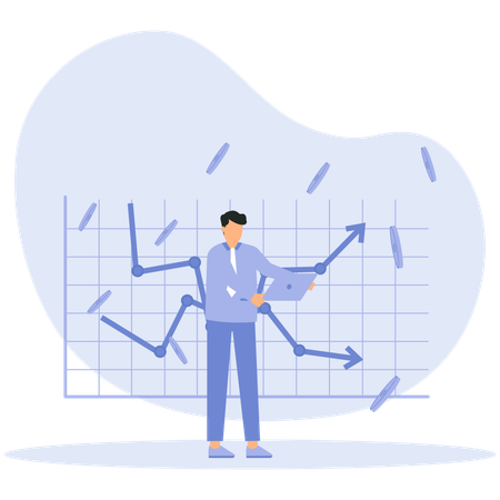 Profitorientierte männliche Investoren und Angestellte investieren  Illustration