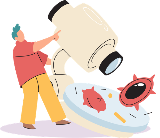Männliche Laborassistenten mit Reagenzglas  Illustration