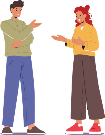 Männliche und weibliche Kommunikation  Illustration