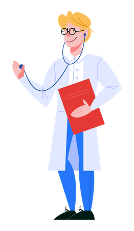 Männlicher Arzt in Uniform  Illustration