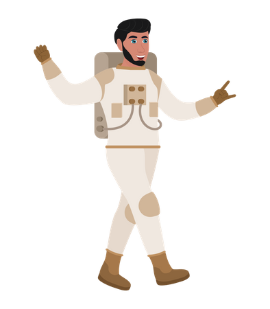 Männlicher Astronaut  Illustration