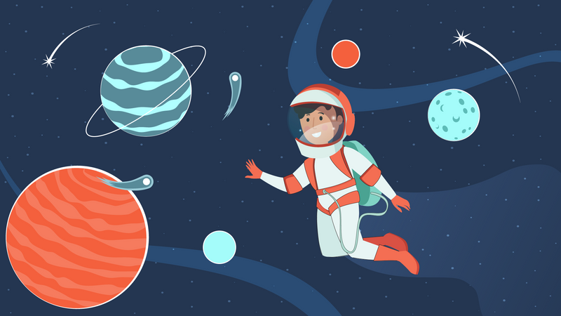 Männlicher Astronaut  Illustration