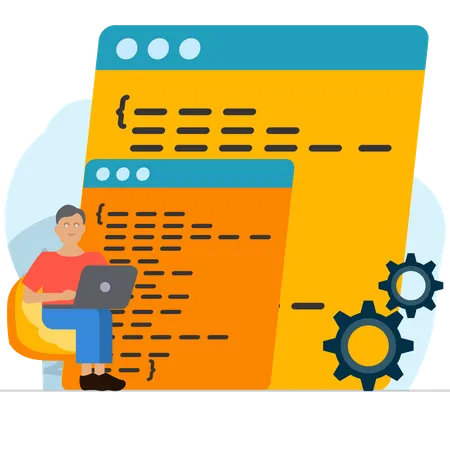 Männlicher Backend-Ingenieur  Illustration