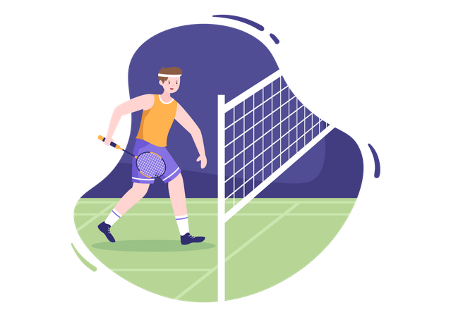 Männlicher Badmintonspieler  Illustration