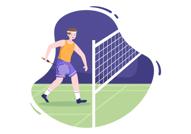 Männlicher Badmintonspieler  Illustration