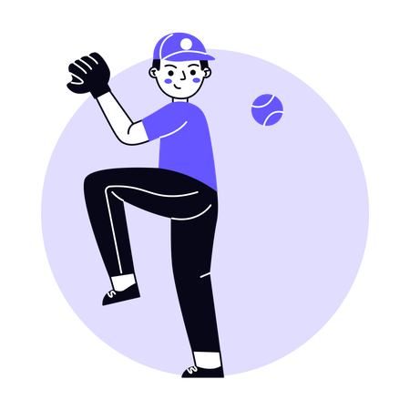 Männlicher Baseballspieler  Illustration