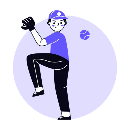 Männlicher Baseballspieler  Illustration