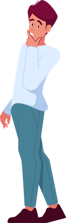 Männlicher Charakter denkt  Illustration